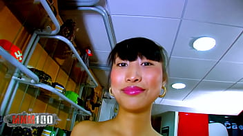 Asian pornstar Sharon Lee gets hard fucked in a shop