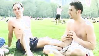 Sporty Homosexuals Soles Lubricated up and Kittled by his Buddies (footfriends )