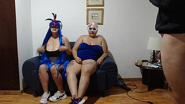 trio con dos gordas venezolanas