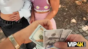 Lesbians get naked in front of a stranger for money.