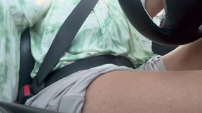 Sexy wife in the morning on her way to work