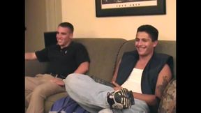 Two straight mastubates in a porn gay