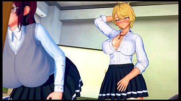 Futa's World of NTR [ FUTANARI HENTAI game PornPlay ] Ep.3 Library rough fuck !