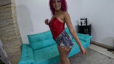 Anal intenso e creampie com a novinha Tiffany Carioca