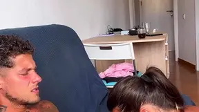 French amateur couple shares a wild moment with thick rod