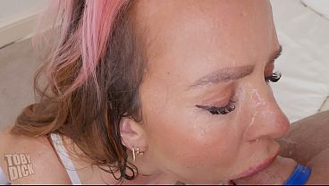 SPEW RECYCLING MILF gets DEGRADING PISS and SLAPS - THROATFUCK and RIMJOB