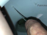 Pissing in a dirty public toilet