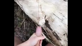 Jerking off outside big cumshot #11