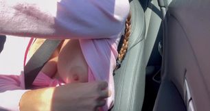 Italian Big tits Milf Artemisia Love big tits teasing in the car