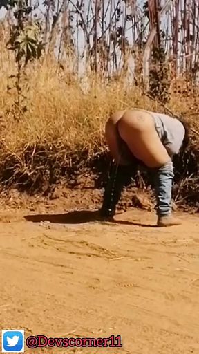 Devska pissing on the road part4