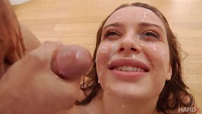 Insatiable Lana gets her beautiful face covered in cum