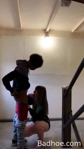 Cute white college girl fucked in public stairwell