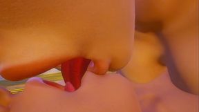 Romantic Lesbian Kiss