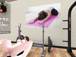 HANTAI SEX Virtual Reality Performance Gaming: I&#039;m Screwing My Step Mama.GYM