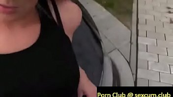 Blonde czech hooker gets fucked on the street, and then jerks off and slurps young man&#039_s dick w