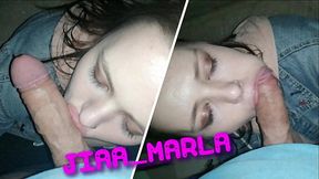 Blow job on a formal night in summer