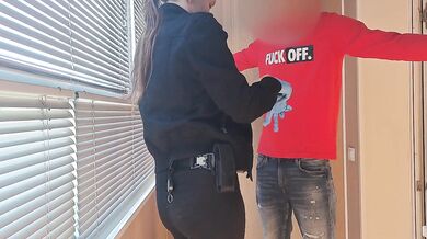 This bitch from the airport security was fucking around a lot, so I fucked her mouth and pussy rough