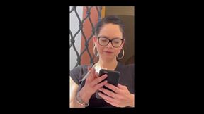 With Me in Restaurant Smoking Cigarette and Bouncing Boobs with Fun