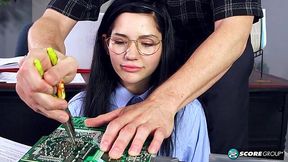 Karly and Rion's Lab Lust: Petite Tease and Big Cock Thrill