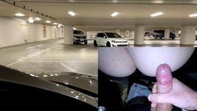 Risky Car Sex in Public Parking Garage – Started with Handjob, Ended with Doggystyle!