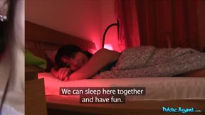 real Japanese student tourist lost in the city shares a hotel room with me