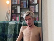 gay twink jerks off in mirror just for you