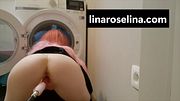 Bustling chaos: petite body meets relentless washing machine sex