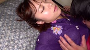 Seductive baseball manager O.M. ravished in yukata after aphrodisiac tease