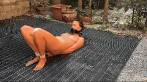 Bound and Exposed (4K MP4) Vika Ruslanova: Rope Bondage, Outdoor, Nude, Gagged, Struggling, Gag Talk
