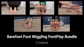 Barefoot Foot Wiggling and Footplay - Close Up Soles & Toe Fetish - 5 Video Bundle - 56 Minutes - Kylie Jacobsx