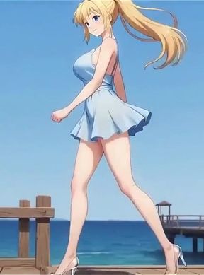 Blonde Mini Dress Slut Pier Ass &amp; Tit Flash Loud Masturbation Ai Generated