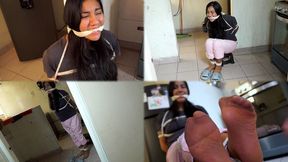 Housewife in troubles, Paola first time tied up and gagged! - MOV