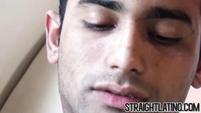 ”Straight Latina dude gets shaft in booty & cum on face POV”