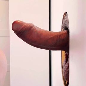 Gay Gloryhole swallow - fat cock