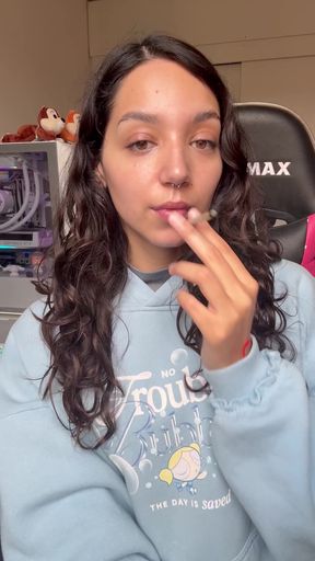 Dominant femdom goddess smokes while submissive worships her