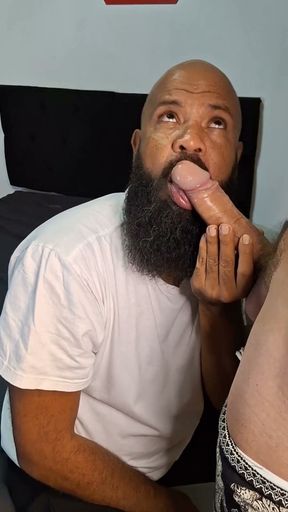 Sucking the Big Dick with Deep Throat and Milked in the Mouth