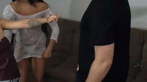 BALLBUSTING COCK SMASH FEMALE DOMINATION MALE SLAVE WITH MARY DURAN AND NANDA REIS