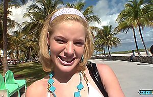 The sweet blonde Ally Ann gets picked up from the beach and roughly dicked down