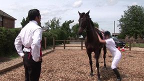 jodie james greets a man and then takes him aside for some hardcore action