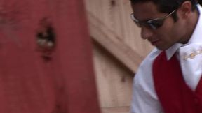 jodie james greets a man and then takes him aside for some hardcore action