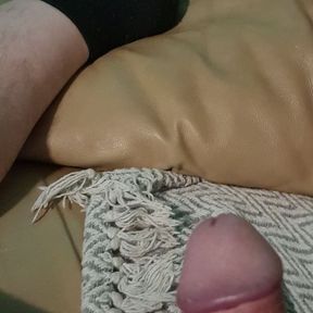 My Friend Is Lying on the Couch Playing with His Big Cock Before We Start Filming