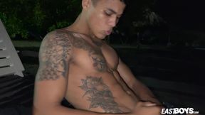 Muscle Latino guy Lucian Reed shows off his super hot bod