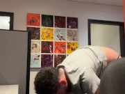 Bicurious Receptionist tries on Lingerie at WORK!