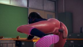 DVA gets fucked on the college desk