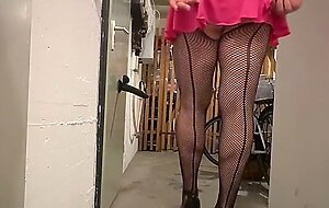 Sissy riding dildo in Public Compilation 3