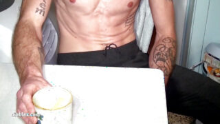 Tatovert tynn europeisk tenåring Jerome James og Guillaume Wayne, knullet i rumpa