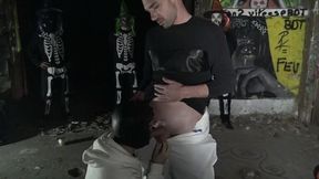 3856 french slut used hard during the night of hjalloween in the night ourdoor
