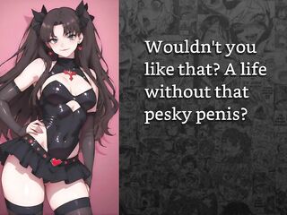 Rin Tohsaka feminizes you into her compliant sissy and trains you to take rods (joi cei)