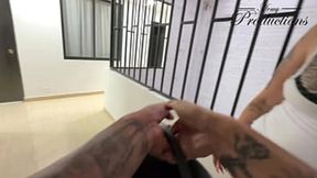 milf pleases neighbor with a tasty blowjob in thanks