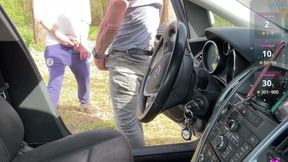 Parked Car Blowjob with Pants Down